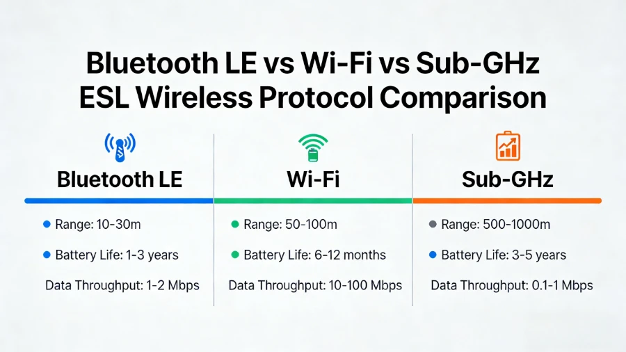 Bluetooth na Wi-Fi na Sub{1}}GHz Étiquette ti étagère électronique